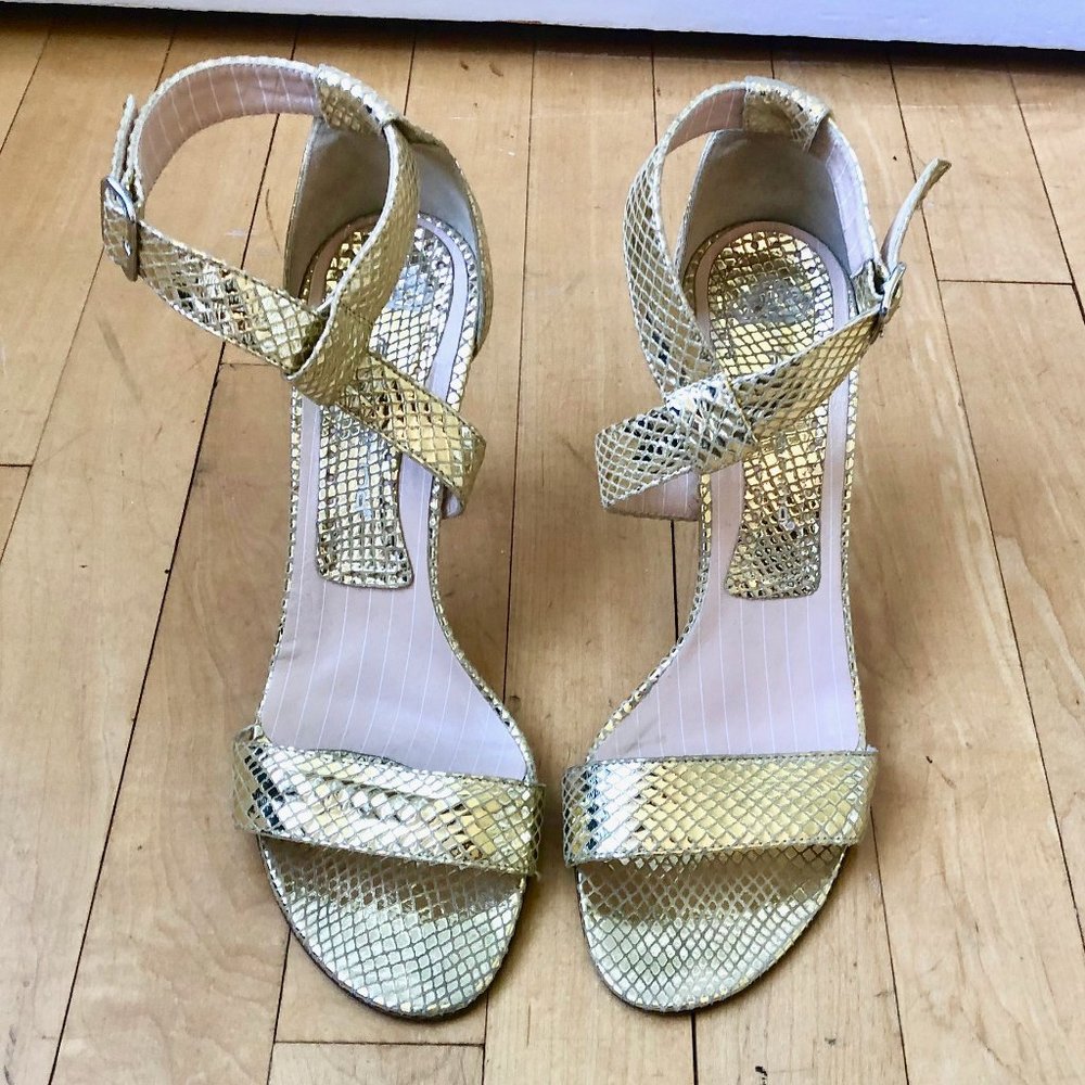 Fornarina Italian Gold Leather Heels
